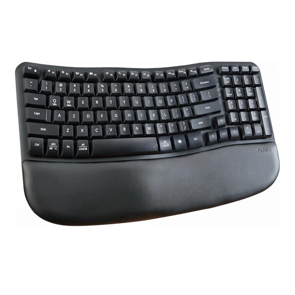 Nulea RT08 Wave Keys Wireless Ergonomic Keyboard with Cushioned Palm Rest,